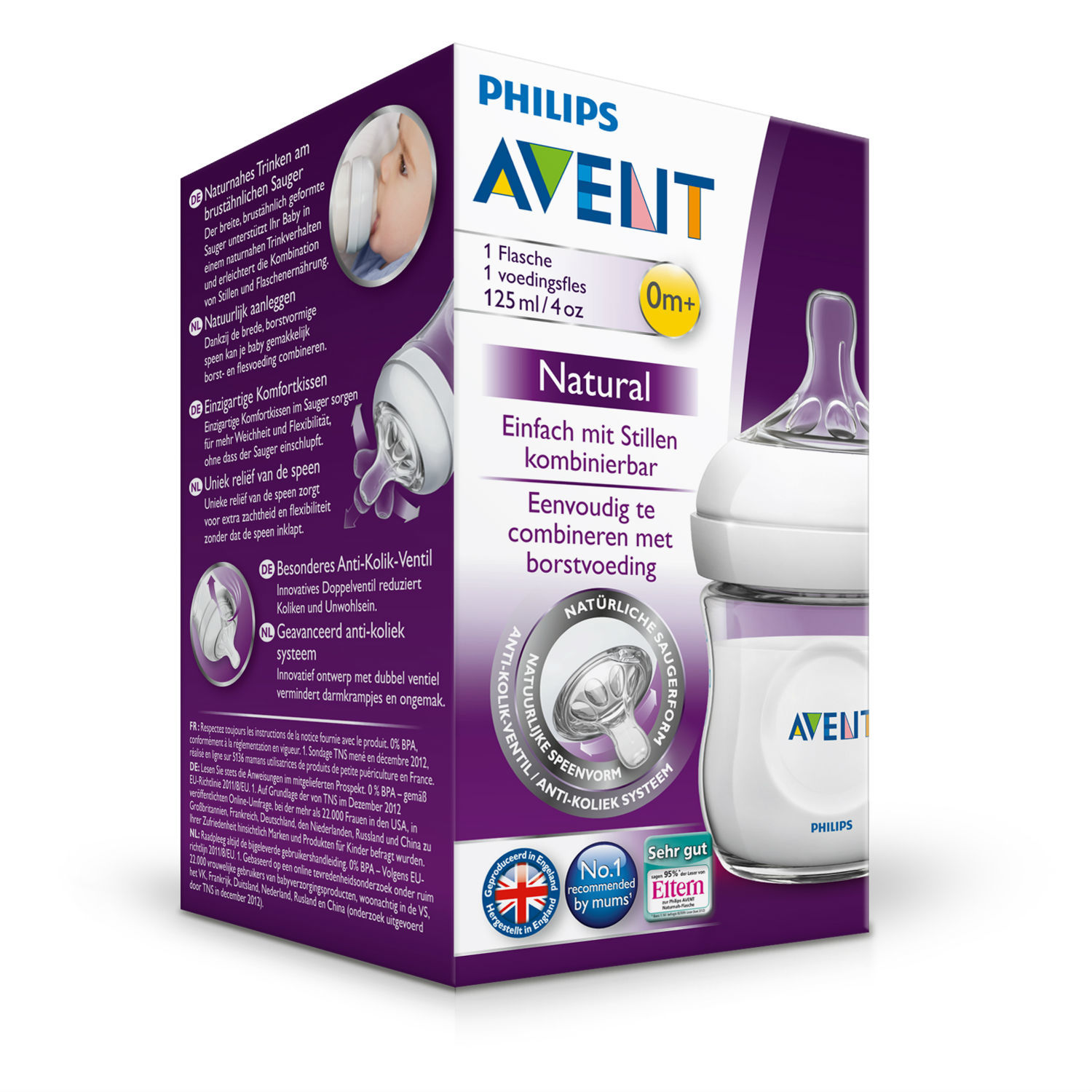 Бутылочка Philips Avent Natural 0 мес+ 125 мл SCF690/17 - фото 6