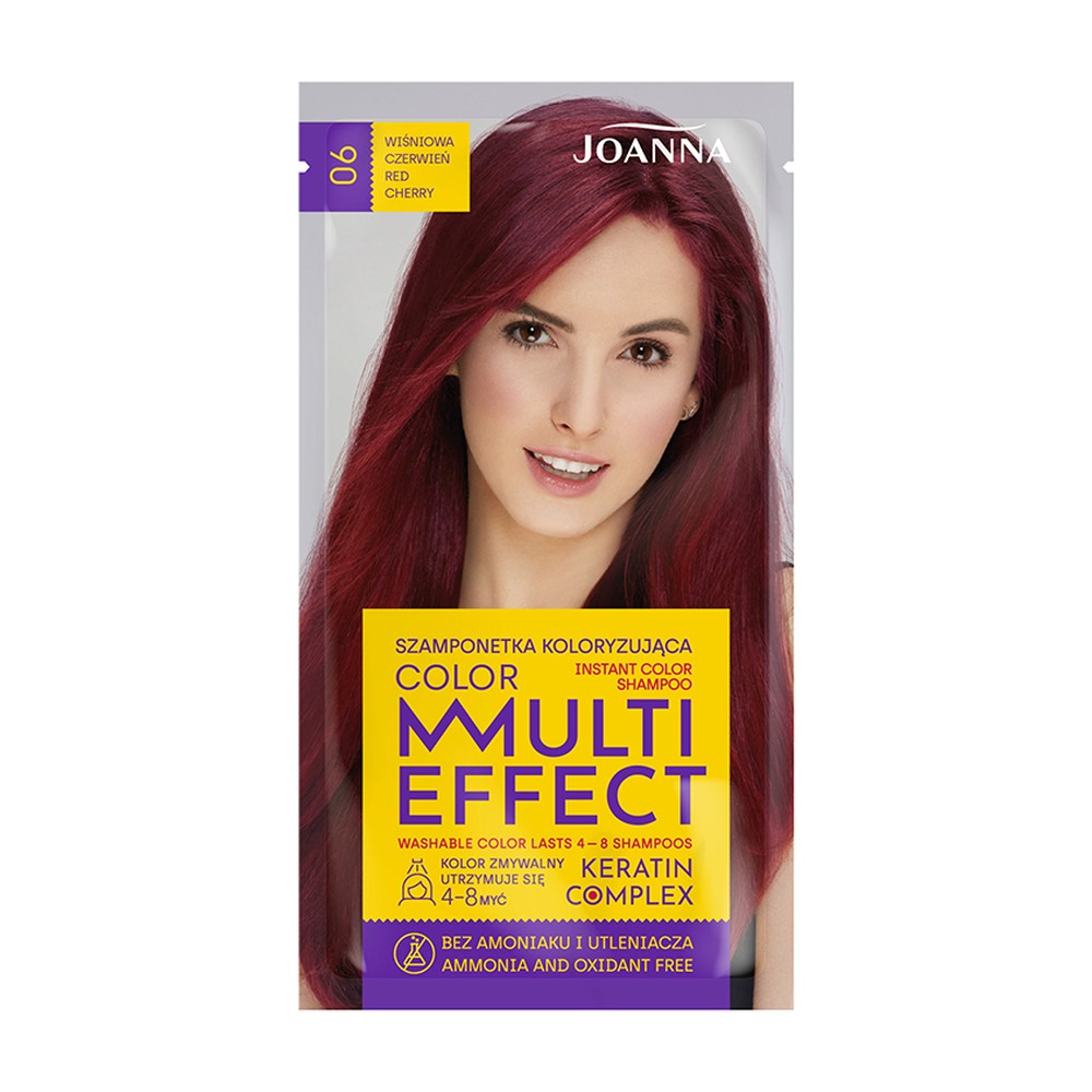 Шампунь тонирующий JOANNA Multi effect color тон 06 красная вишня 35 г - фото 4