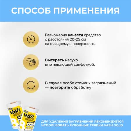 Спрей для мытья стекол Vash Gold 500мл