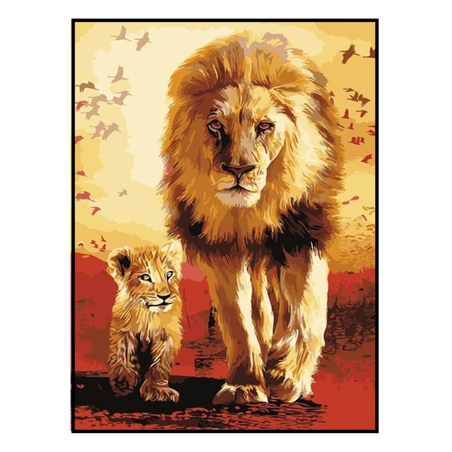 Алмазная мозаика Seichi Лев и львёнок 30х40 см - фото 2
