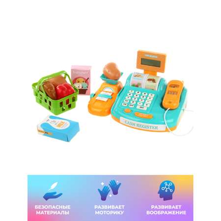 Касса детская Veld Co Супермаркет весы сканер продукты деньги