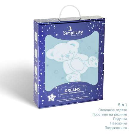 Комплект постельного белья Simplicity Dreams Bear Love 5 предметов Голубой