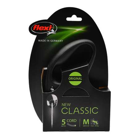 Рулетка Flexi New Classic М трос 5 м до 20 кг Черная