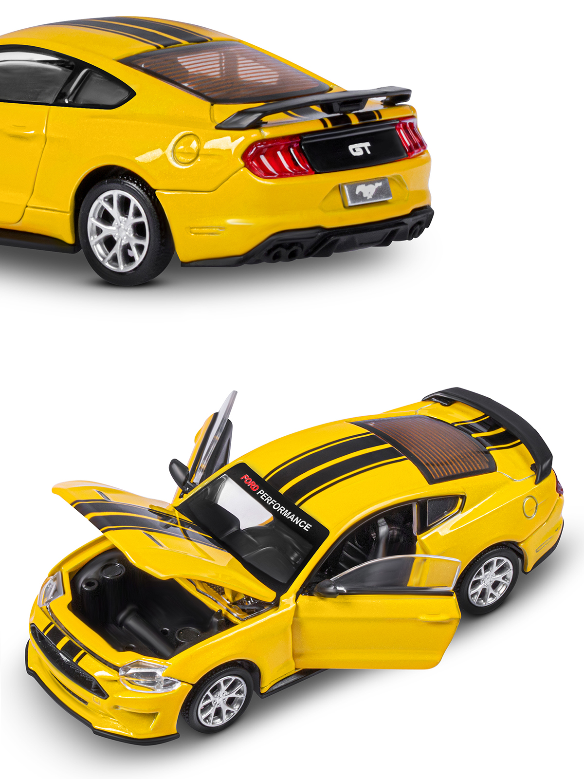 Автомобиль AUTODRIVE Ford Mustang Сборная модель 1:42 желтый JB1251639 - фото 15