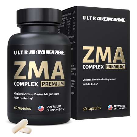 ZMA комплекс витамины UltraBalance спорт питание мультивитамины для мужчин бустер тестостерона 60 капсул