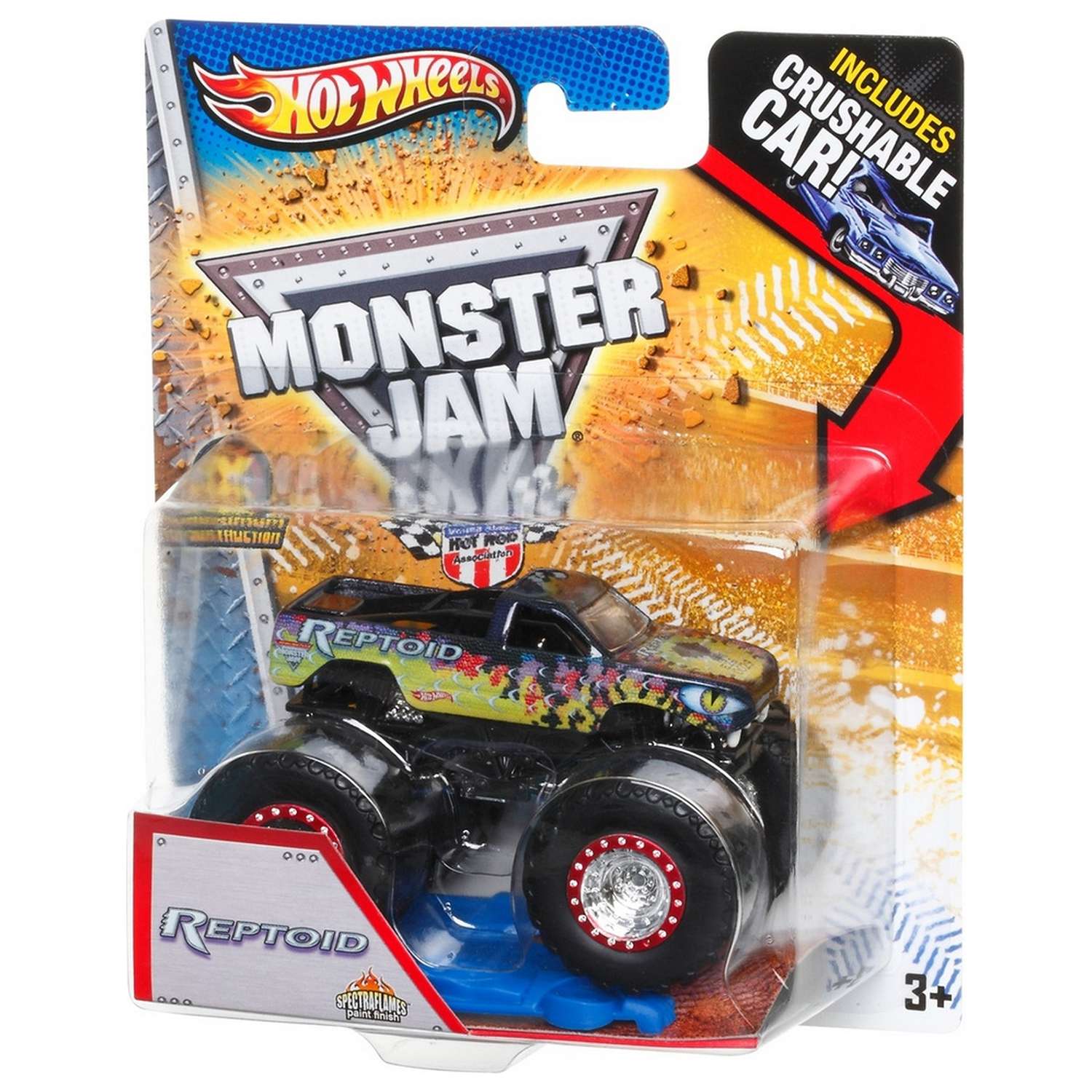 Машина Hot Wheels Monster Jam 1:64 Рептоид X8978 21572 - фото 3