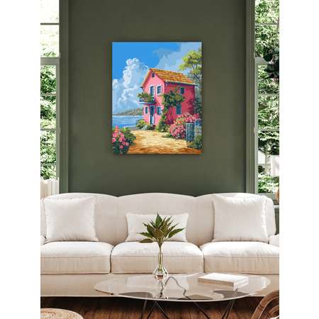 Картина по номерам Art sensation холст на деревянном подрамнике 40х50 см Домик у моря