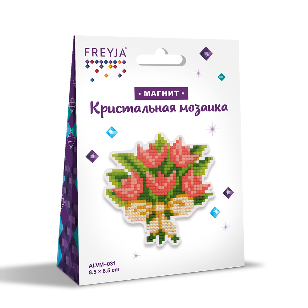 Кристальная мозаика Фрея ALVM-031 магнит Букетик 8.5 х 8.5 см - фото 1