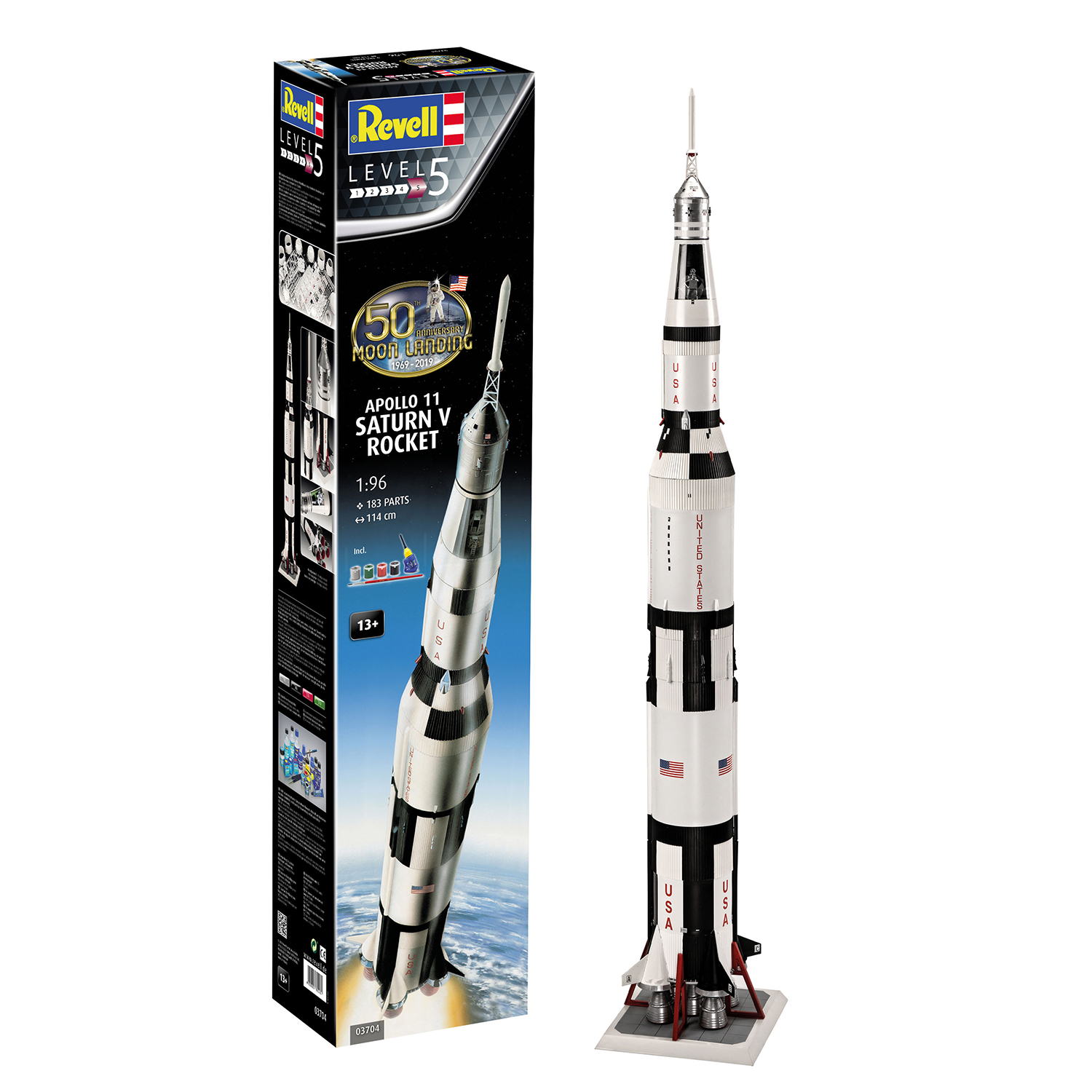 Сборная модель Revell Аполлон-11: Ракета-носитель Сатурн-5 купить по цене  16999 ₽ в интернет-магазине Детский мир