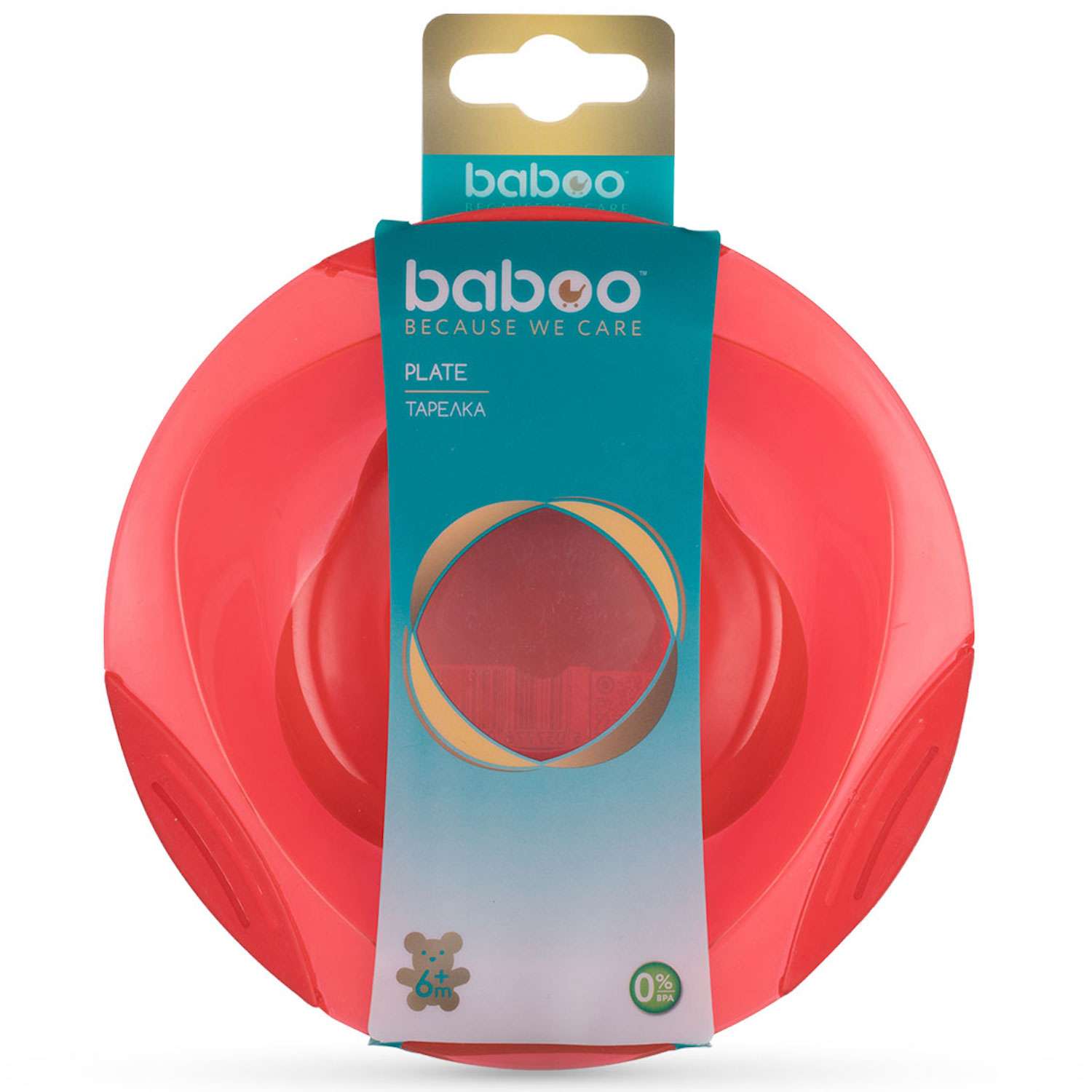 Тарелка BABOO c присоской с 6месяцев Красный 9-005 - фото 2