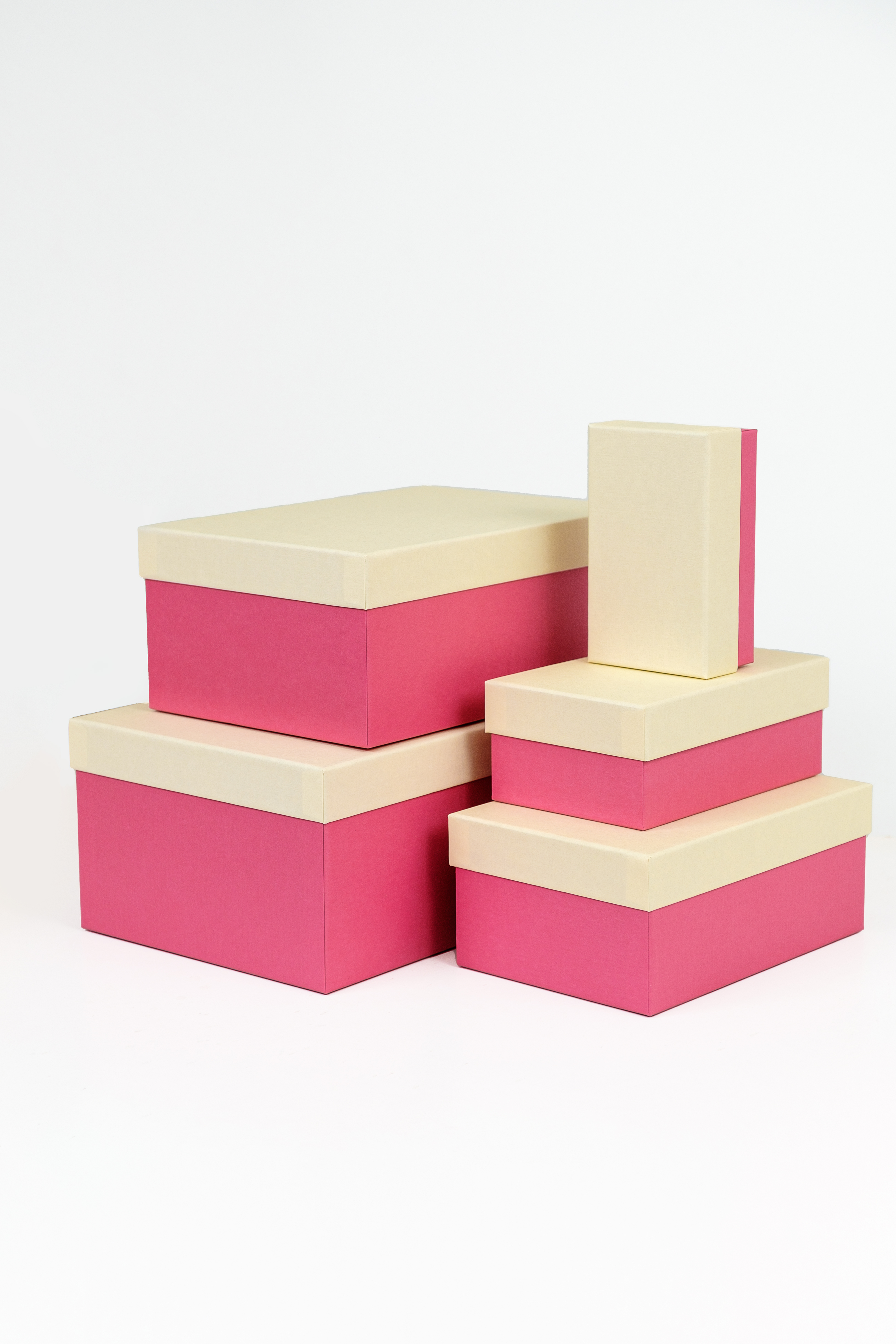 Набор подарочных коробок Cartonnage 5 в 1 Радуга бежевый розовый - фото 2