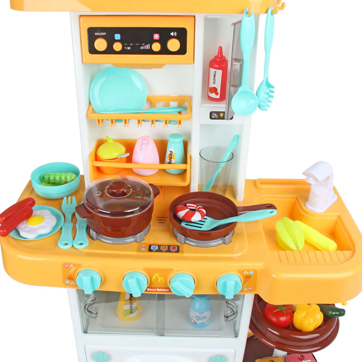 Детская кухня Veld Co Свет звук вода плита духовка вытяжка посуда продукты 38 предметов - фото 3