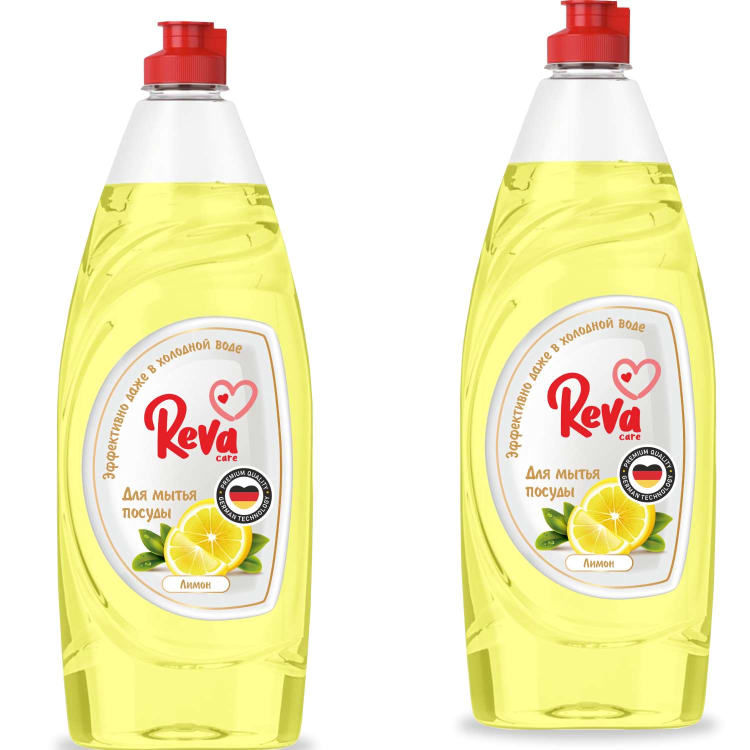 Средство для мытья посуды Reva Care Dishwash с ароматом Лимона 2 упаковки по 650 мл - фото 1