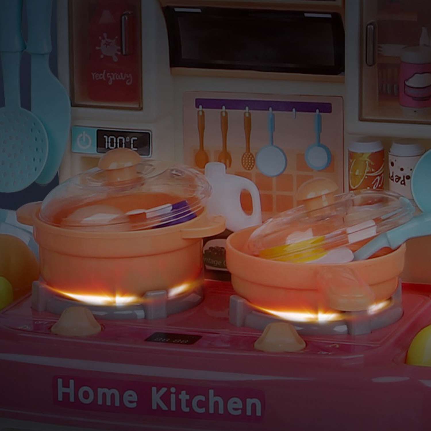 Детская кухня интерактивная SHARKTOYS со светом звуком паром и водой 30 аксессуаров - фото 2
