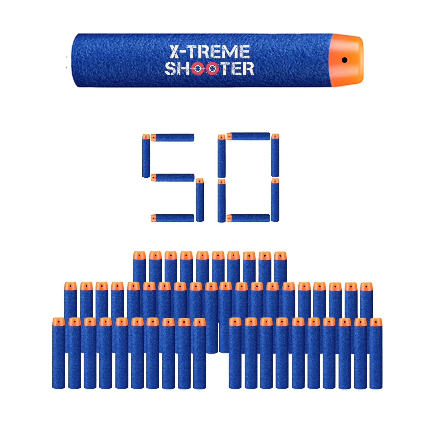 Патроны мягкие X-Treme Shooter пули пульки стрелы для бластера Nerf пистолета Нерф 50 шт - фото 1