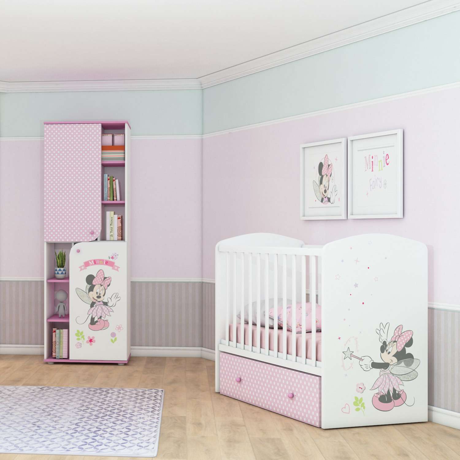 Детская кроватка Polini kids прямоугольная, поперечный маятник (белый, розовый) - фото 6