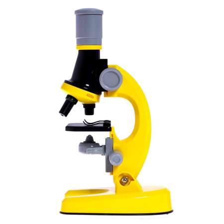 Микроскоп Sima-Land детский «Юный ботаник» кратность х100 х400 х1200 желтый подсветка