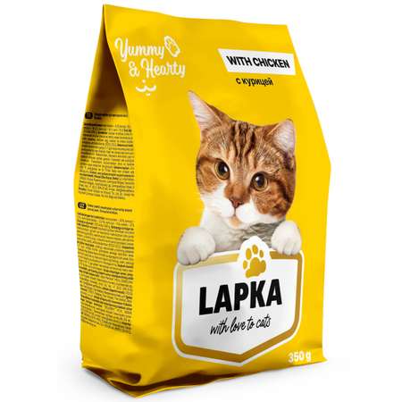 Корм сухой LAPKA для кошек со вкусом курицы 350 г