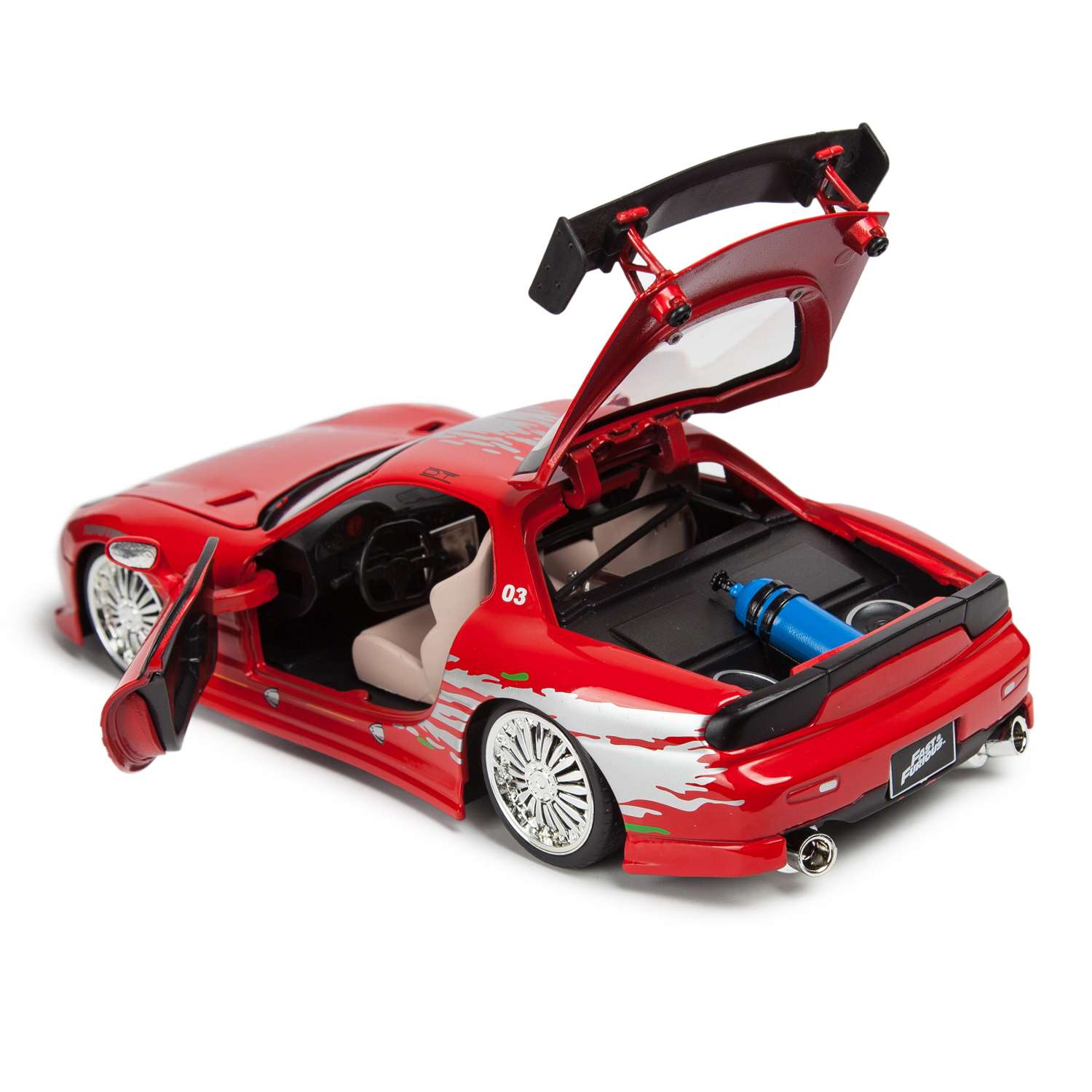 Машинка Fast and Furious Fast and Furious 1:24 1993 Mazda Rx-7 Fd3s-Wide Body Красная 98338 98338 - фото 4
