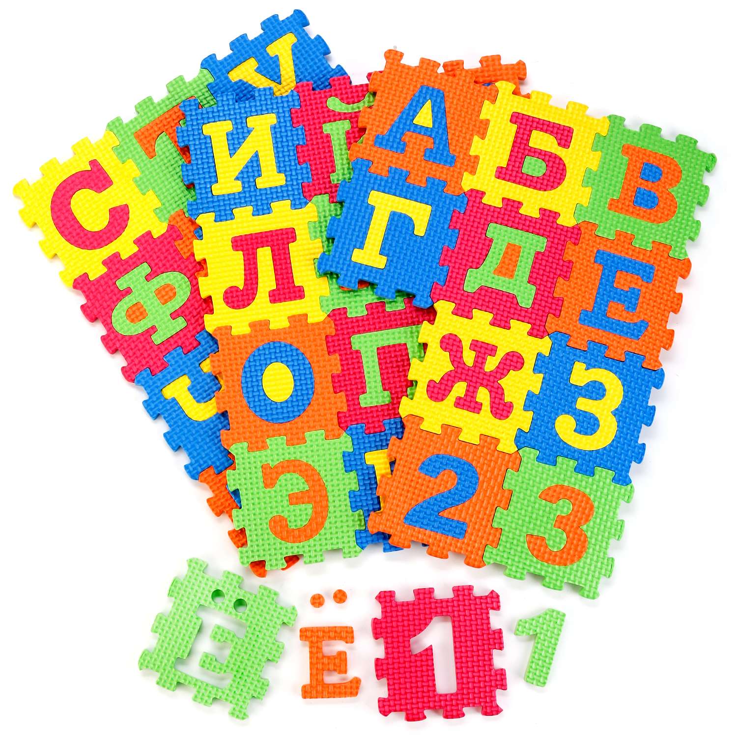 Мини-коврик Играем Вместе Сборный любимые герои с буквами 36 элементов 223198 - фото 1