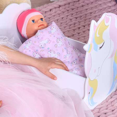 Кроватка для куклы до 41 см Pema kids белый.Материал МДФ