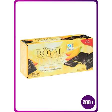 Плиточный шоколад ROYAL THINS темный с кремовой начинкой со вкусом манго 200 г