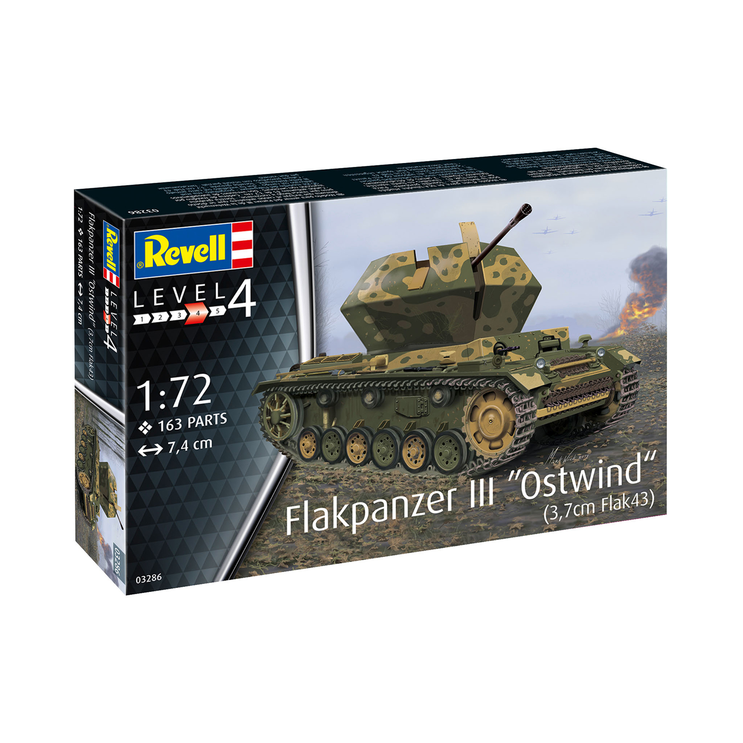 Сборная модель Revell Самоходная артиллерийская установка Flakpanzer III Ostwind 03286 - фото 4