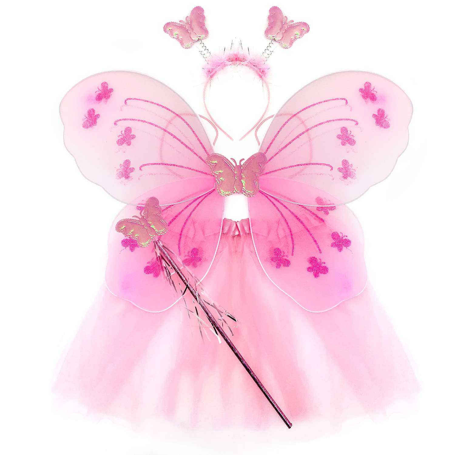 Костюм карнавальный Дон Баллон  Бабочка 2 розовый с блестками 6230605 - фото 1