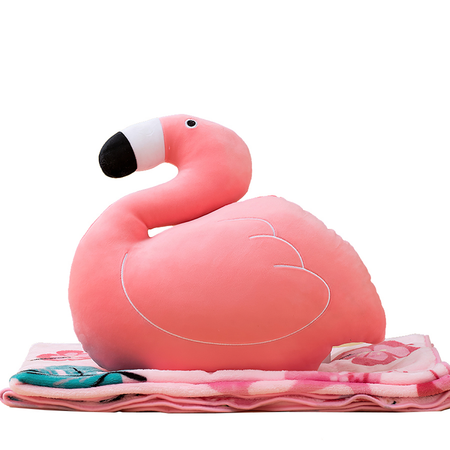 Игрушка-подушка Funfur с пледом Flamingo