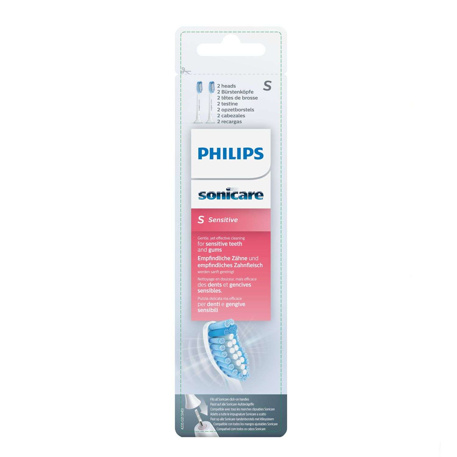 Насадки для зубной щетки Philips Sensitive электрической 2шт HX6052/07 - фото 2
