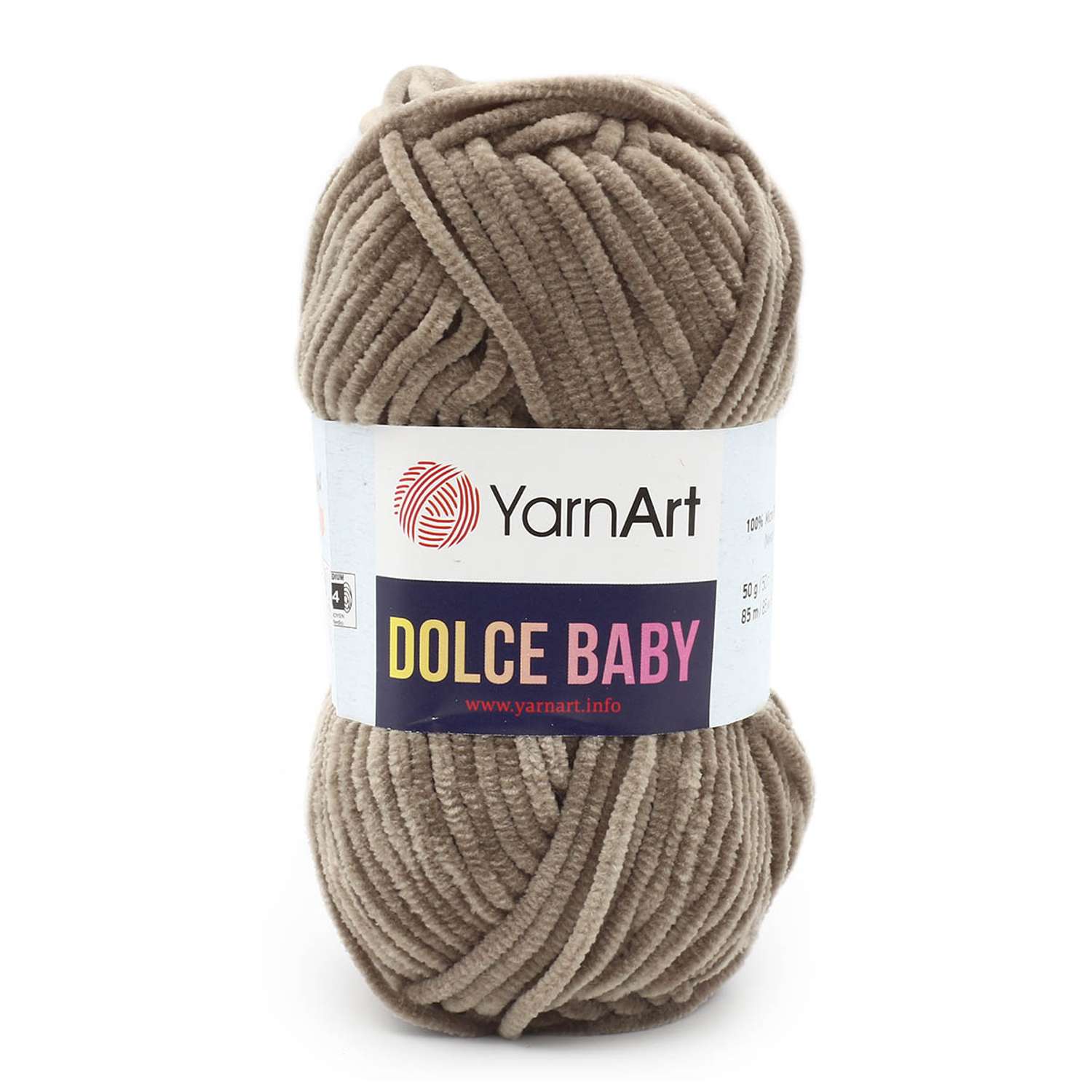 Пряжа для вязания YarnArt Dolce Baby 50 гр 85 м микрополиэстер плюшевая 5 мотков 754 серо-коричневый - фото 4