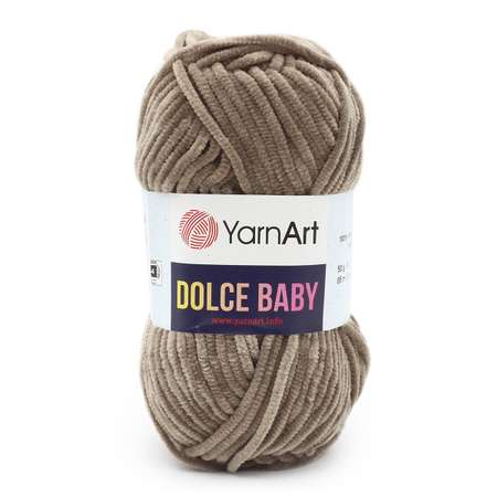 Пряжа для вязания YarnArt Dolce Baby 50 гр 85 м микрополиэстер плюшевая 5 мотков 754 серо-коричневый