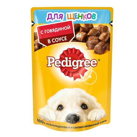 Корм для щенков Pedigree с говядиной пауч 85г