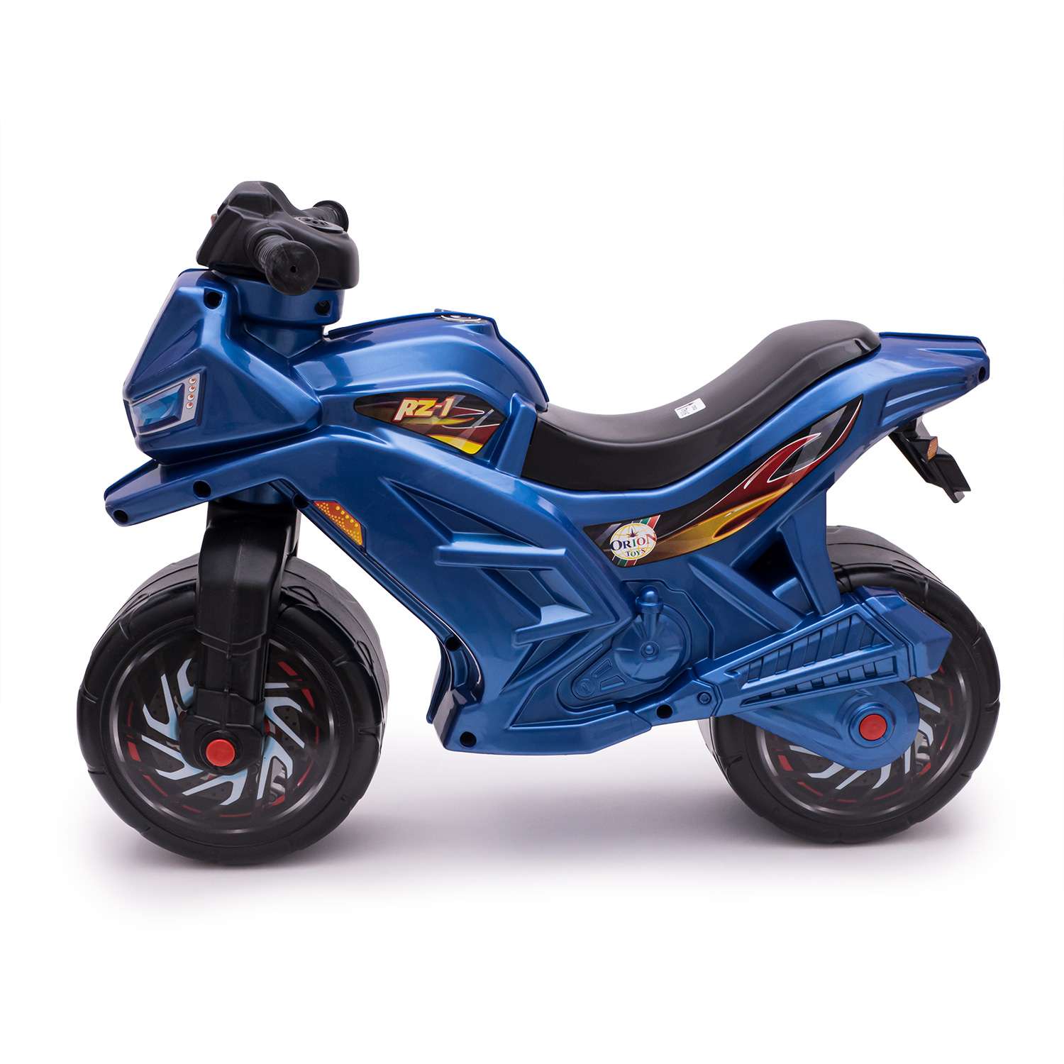 Мотоцикл-каталка ORION TOYS МП 2 колеса музыкальный руль синий - фото 2