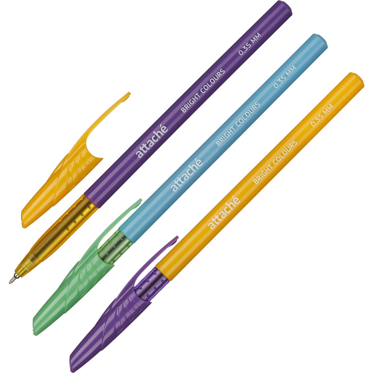 Ручка шариковая Attache Bright colours 035мм Синяя в ассортименте - фото 1