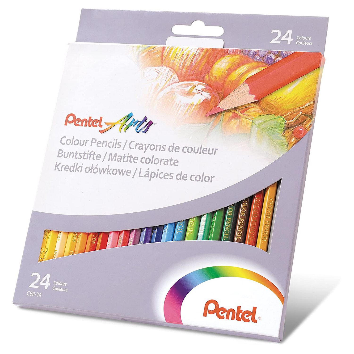 Карандаши Pentel цветные Colour pencils 24 штуки - фото 1