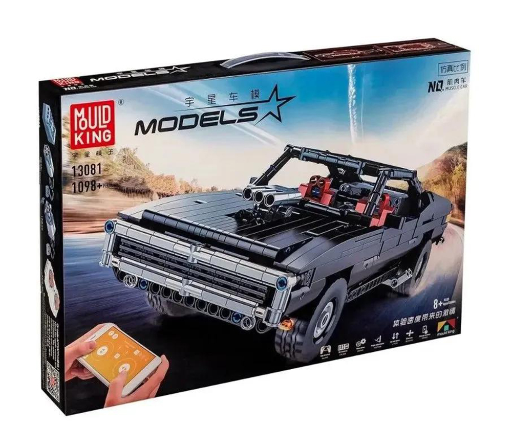 Конструктор Mould King Muscle Car Доминика Торетто с ДУ и моторизацией 1098 деталей - фото 14