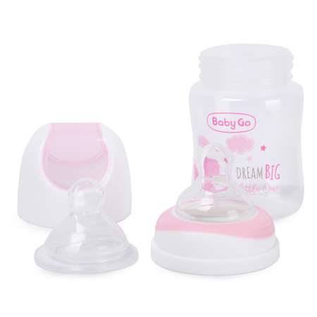 Бутылочка BabyGo широкое горлышко 125 мл Pink Z-002