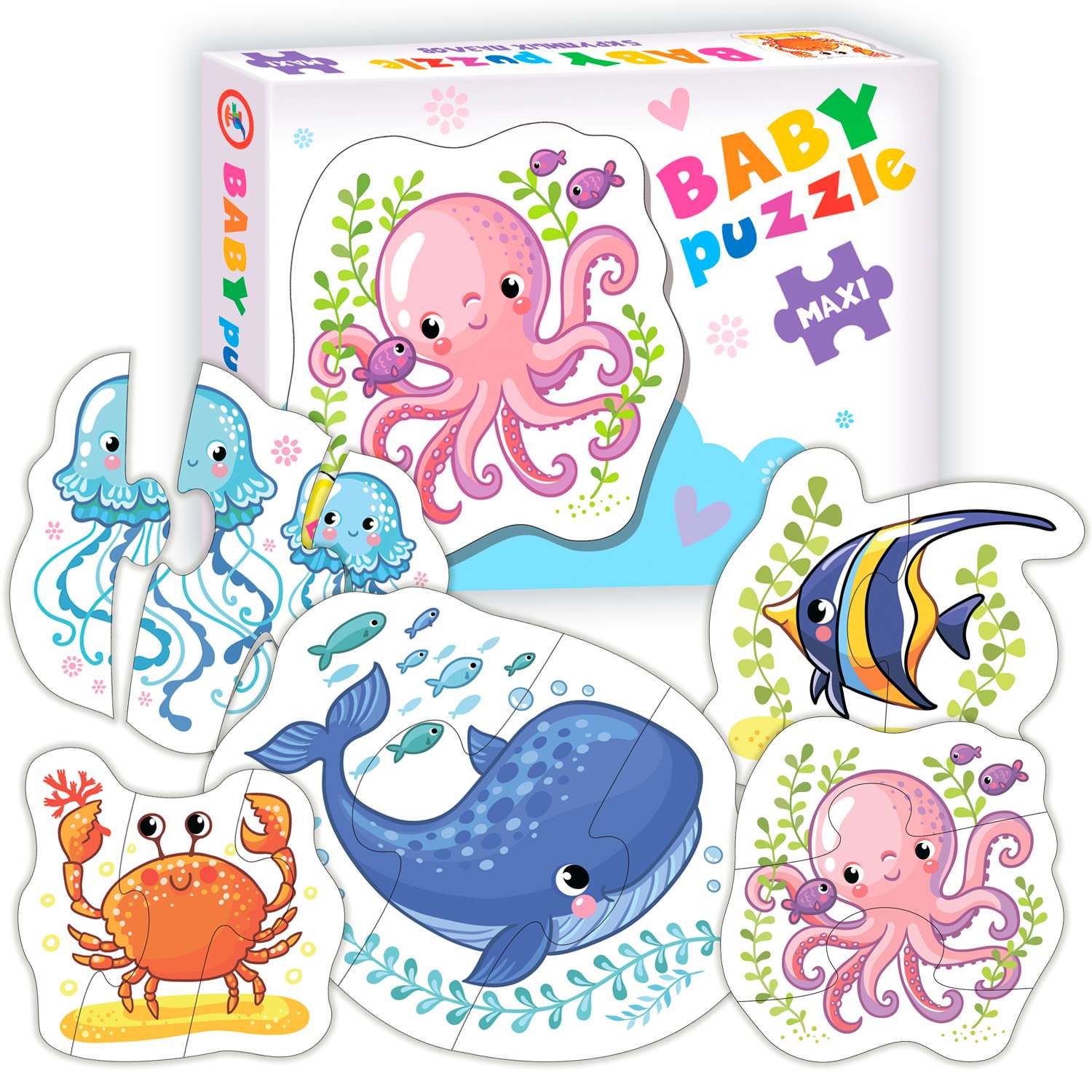 Набор пазлов Дрофа-Медиа Baby puzzle Морские животные 3997 - фото 1