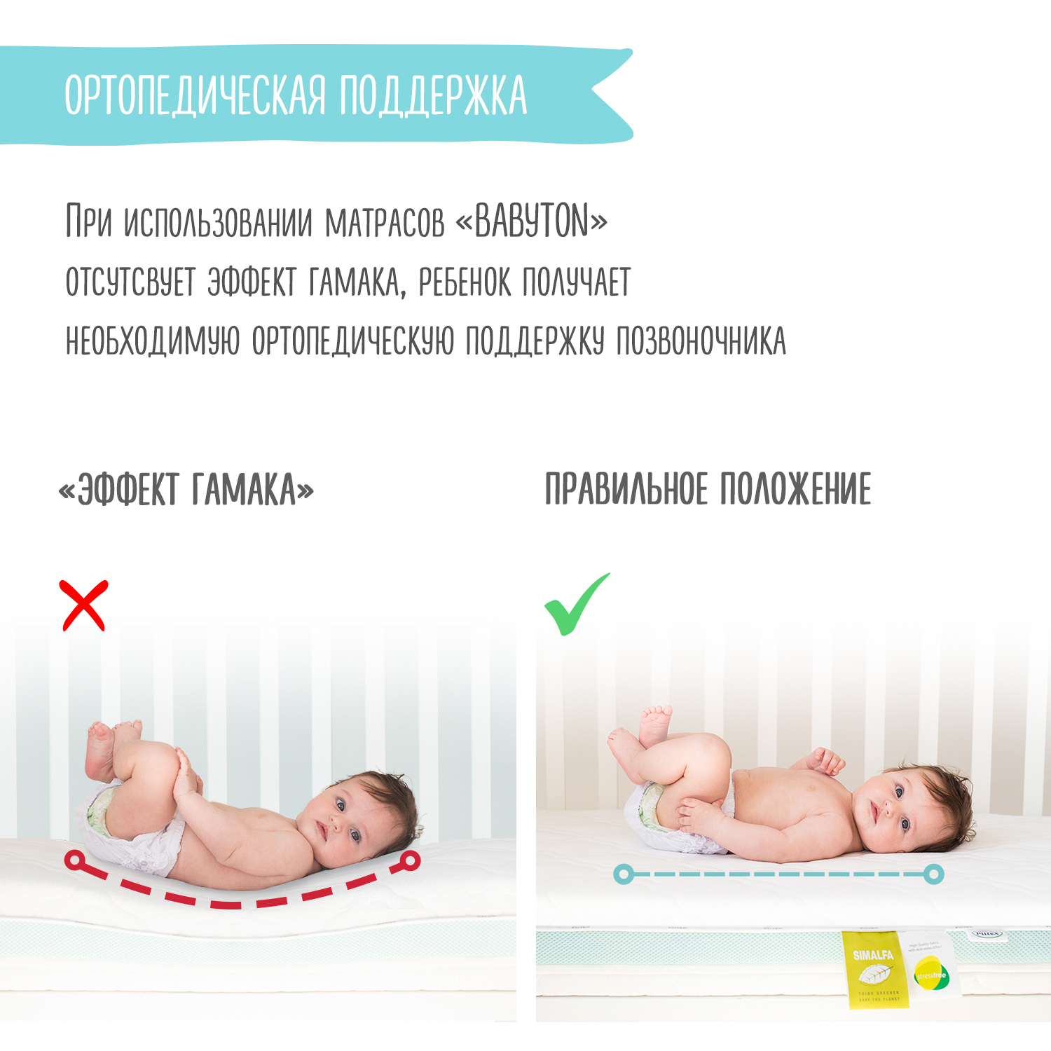 Матрац Babyton Eco Twin Кокос 120х60см ЭКО-03/1 - фото 6