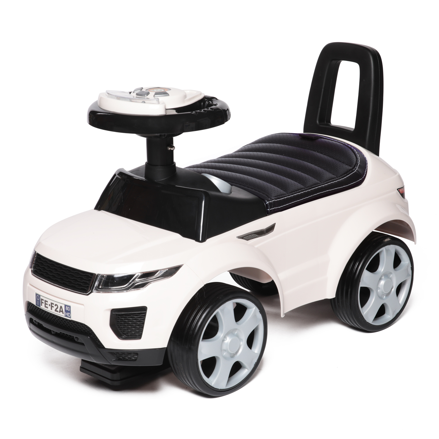 Каталка BabyCare Sport car кожаное сиденье белый - фото 1