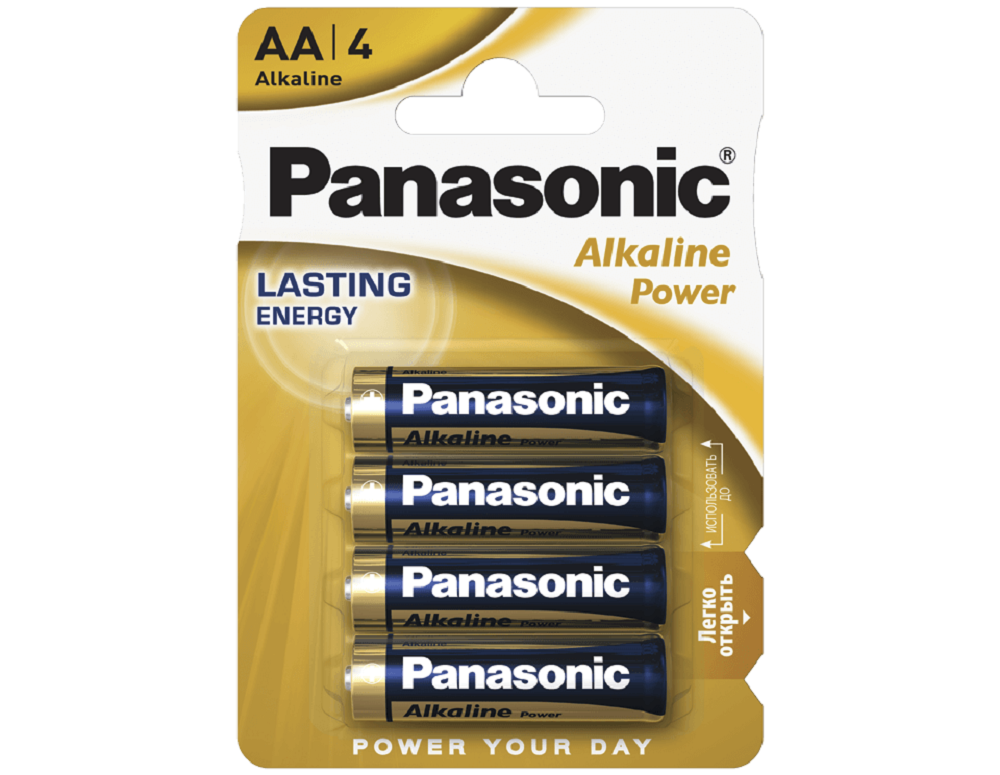 Щелочная батарейка Panasonic AA Alkaline power в блистере 4шт LR6REB/4BPR - фото 1