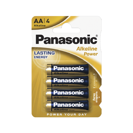 Щелочная батарейка PANASONIC AA Alkaline power в блистере 4шт LR6REB/4BPR