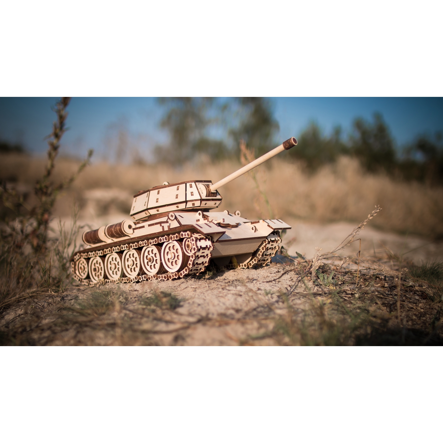 Конструктор Eco Wood Art (EWA) Большой Танк T-34-76 - фото 9