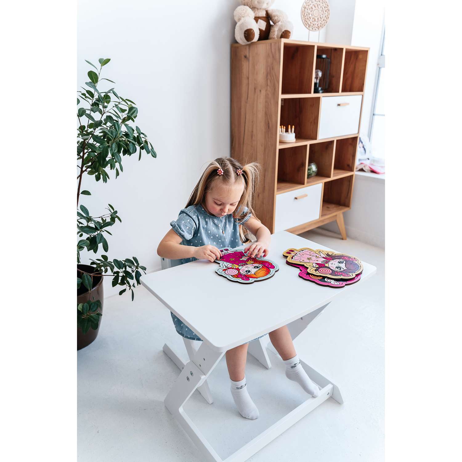 Детский растущий стол и стул Коняша белый - фото 21