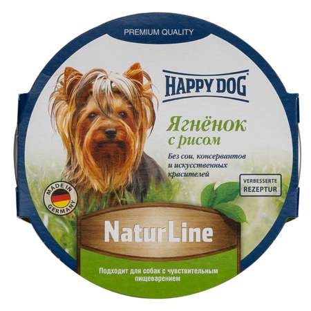 Корм для собак Happy Dog Natur Line паштет ягненок-рис консерввированный 85г