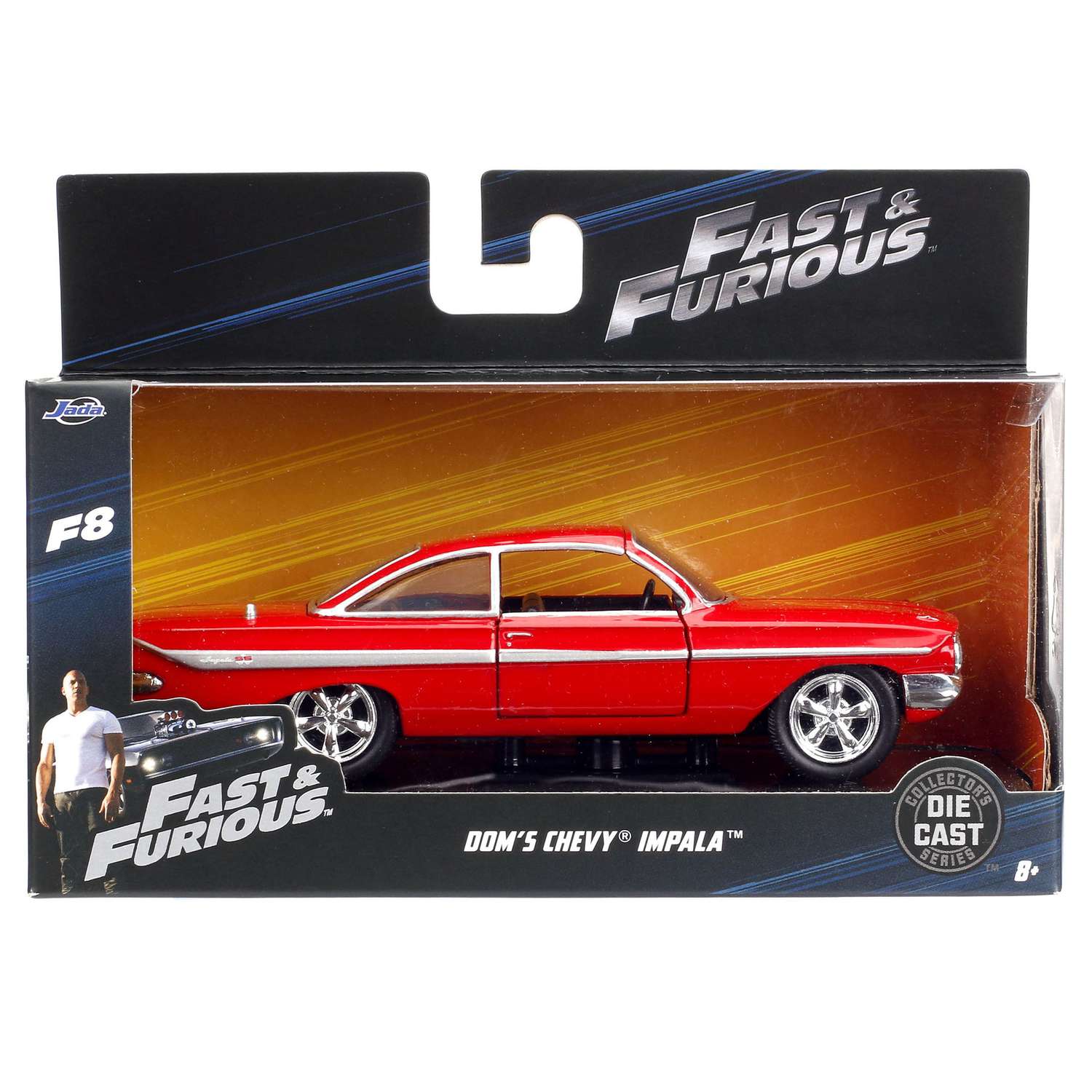 Машинка Fast and Furious Jada 1:32 Ff8 1961 Chevy Impala-Free Rolling 98304 98304 - фото 2