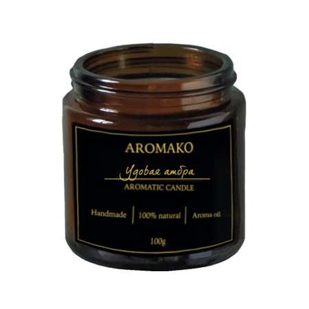Ароматическая свеча AromaKo Удовая амбра 100 гр