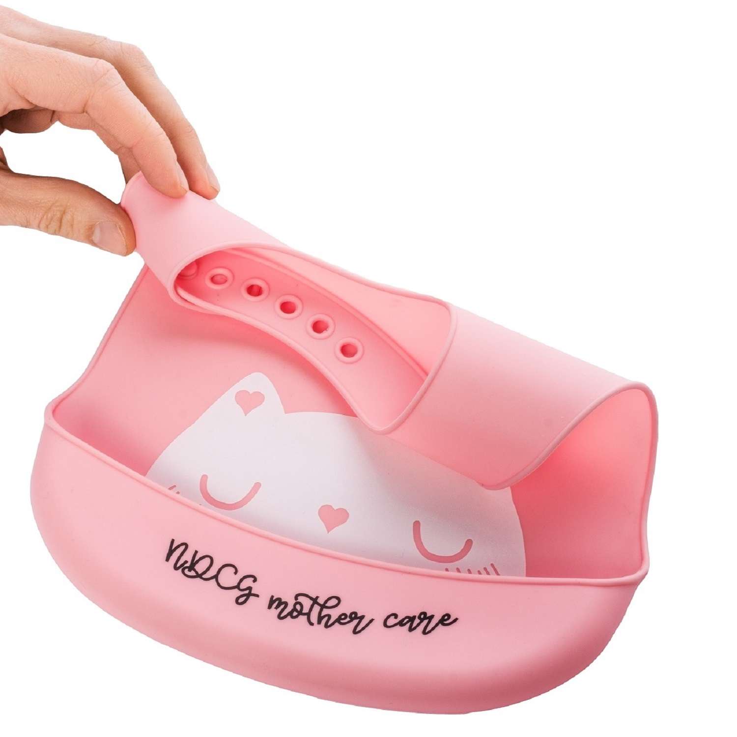 Нагрудник для кормления NDCG силиконовый Mother Care розовый - фото 5