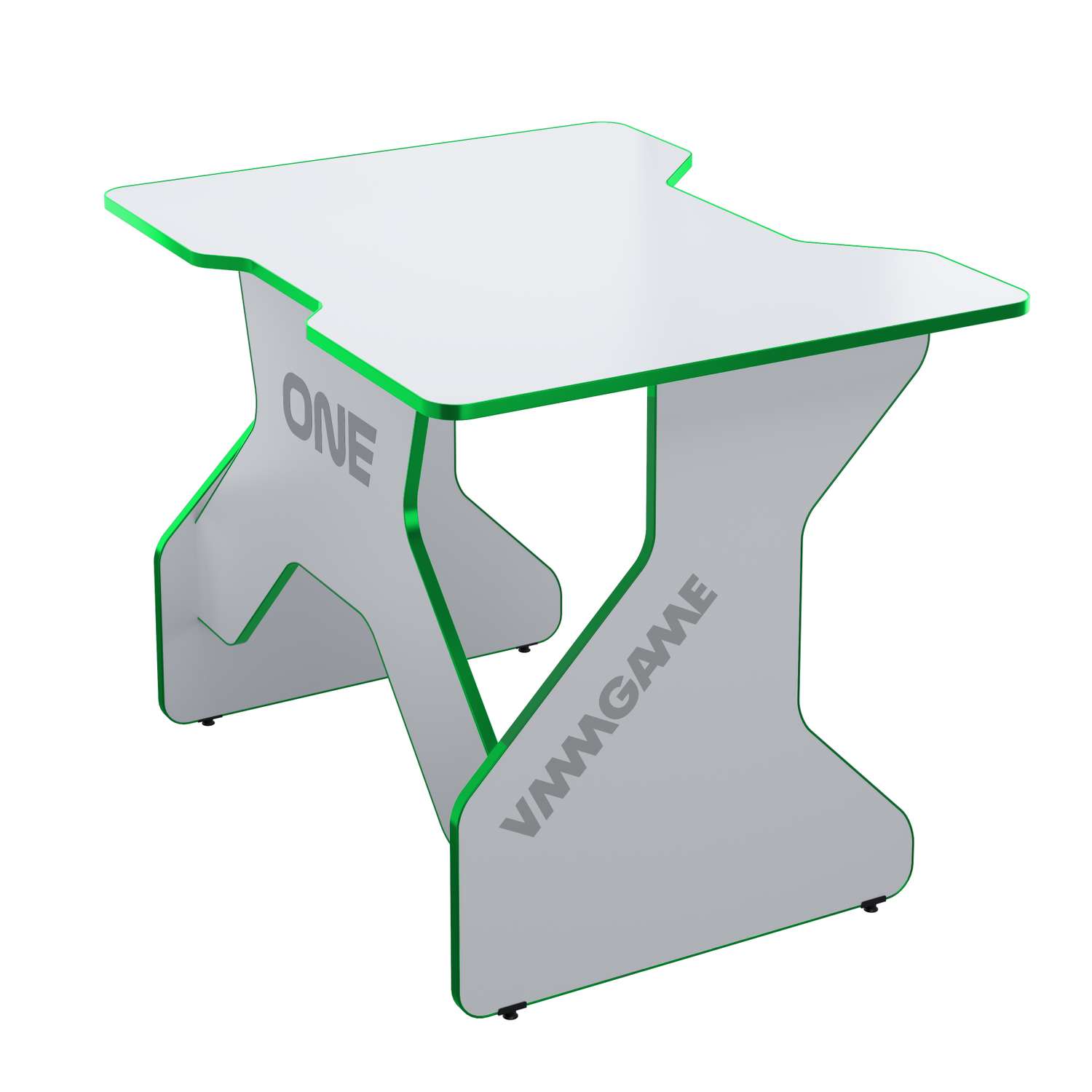 Стол VMMGAME Игровой компьютерный One White 100 green - фото 1